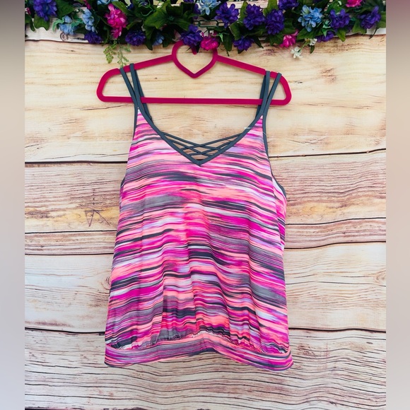 Free Country Other - Free Country Women’s Plus Colorful Space Dye Tankini Swim Top 2X (20W-22W) NEW